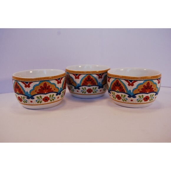 222 Fifth El Centro Finger Bowls Colorful & Festive - Set of 3 - Picture 1 of 5